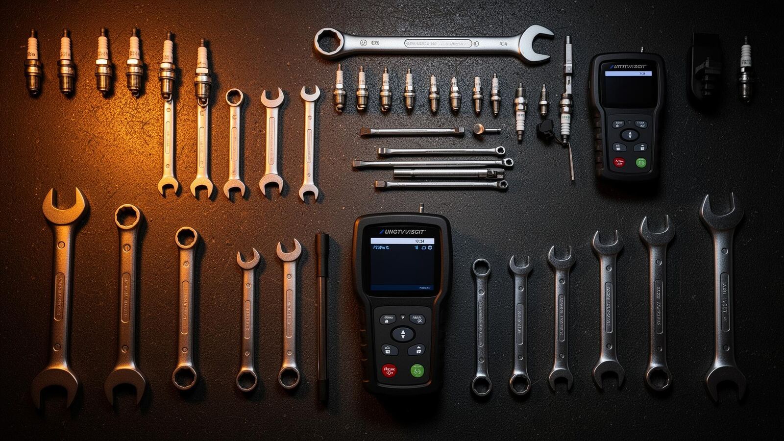 Mechanic tools laid out